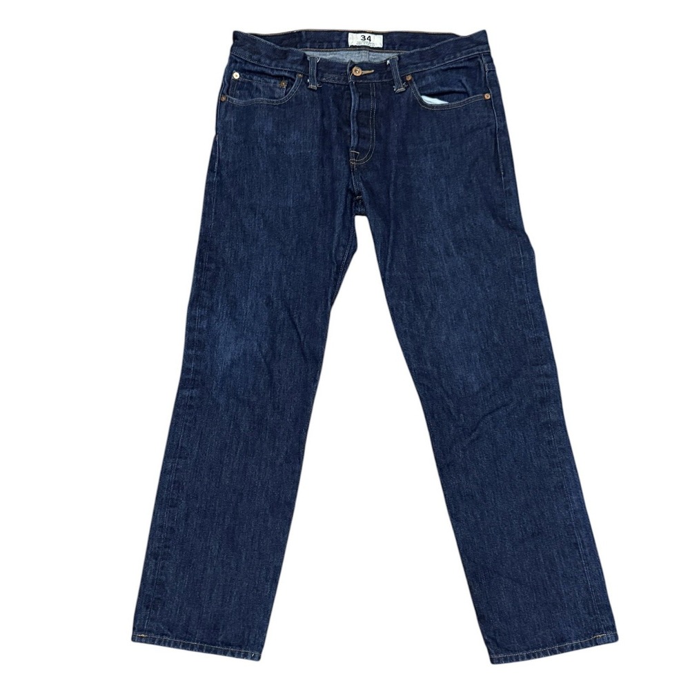 Tellason Stock Jeans Mens 34 Zip Fly Cone Mills 14oz Denim Made USA Straight
